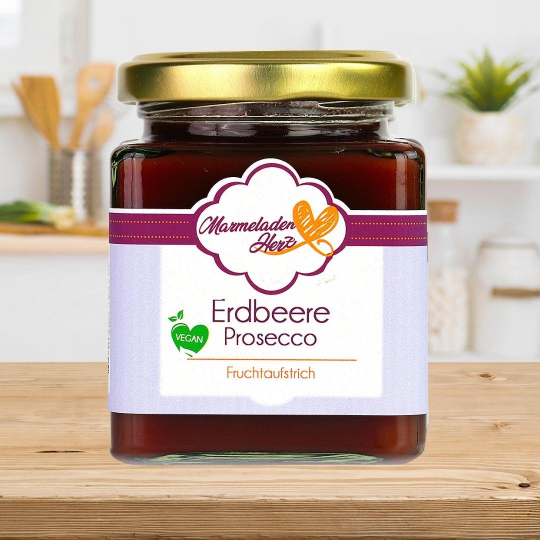 Erdbeere Prosecco Fruchtaufstrich - Marmeladenherz